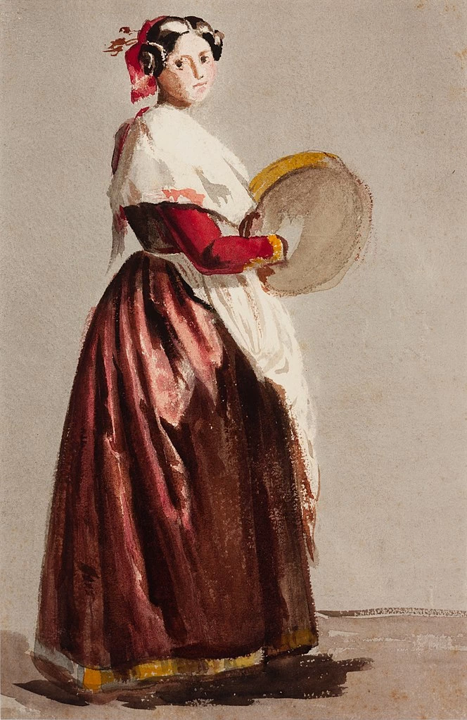 Julie Wilhelmine Hagen - Schwarz, Tamburina italiana, Tartu Art Museum's painting collection